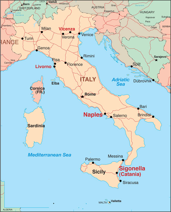 us military bases in italy map Getting Around Ports Of Call Italy us military bases in italy map